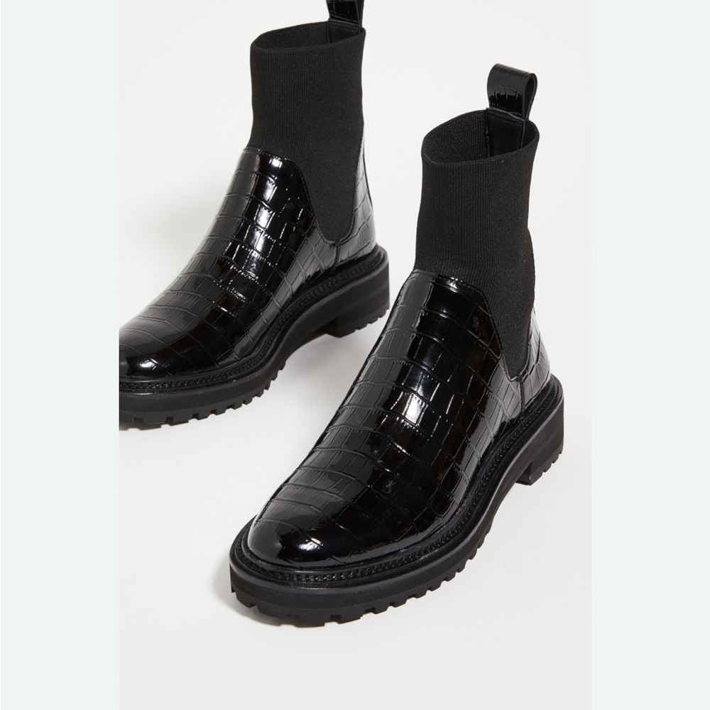Loeffler Randall Black Chunky Ankle Boots